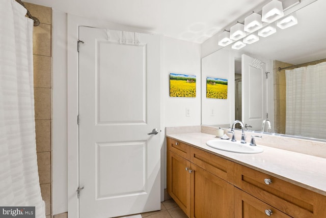 2328 Champlain St NW Unit 101, Washington, DC 20009 - full bathroom featuring vanity, tile patterned flooring, and a shower with shower curtain