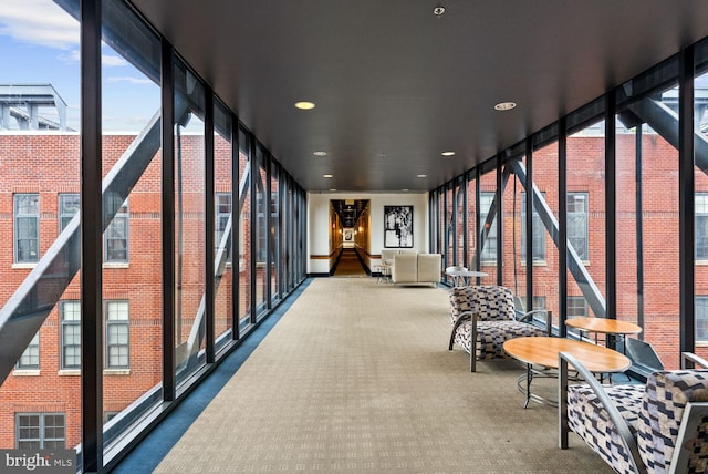 2328 Champlain St NW Unit 101, Washington, DC 20009 - common area with a wall of windows and recessed lighting