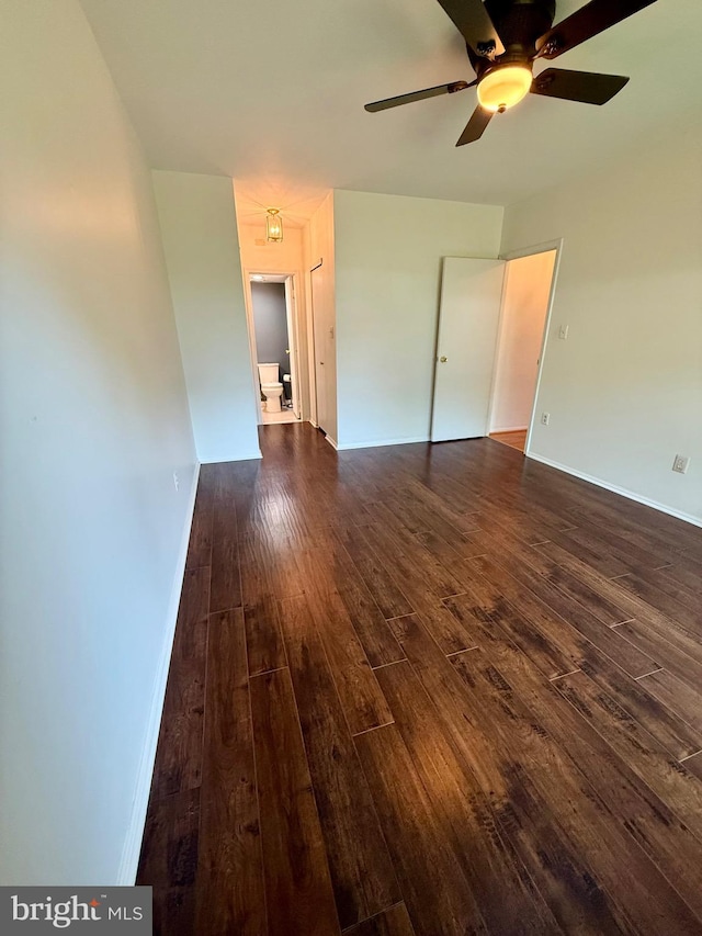 301 Byberry Rd Unit H10, Philadelphia, PA 19116 - unfurnished room with dark wood-style flooring and a ceiling fan