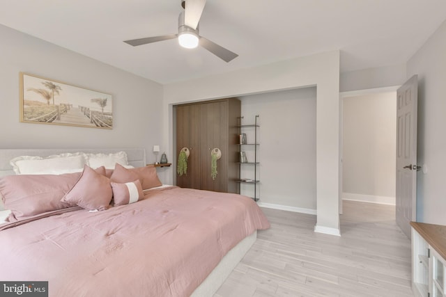 11726 Lariat Ln, Oakton, VA 22124 - bedroom with light wood-type flooring and a ceiling fan
