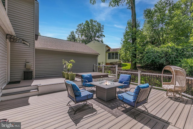 11726 Lariat Ln, Oakton, VA 22124 - deck with a fire pit