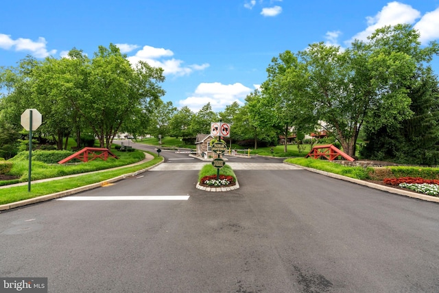 14 Mcconkey Dr, Washington Crossing, PA 18977 - view of asphalt road with traffic signs and curbs