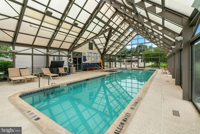 14 Mcconkey Dr, Washington Crossing, PA 18977 - indoor pool with a patio and glass enclosure