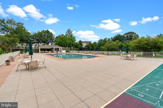 14 Mcconkey Dr, Washington Crossing, PA 18977 - community pool featuring shuffleboard and a patio area