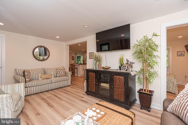 120 Robin Hood, Ocean Pines, MD 21811 - living room featuring light wood finished floors and recessed lighting