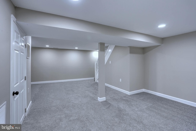 1204 Krueger Ave, Rosedale, MD 21237 - finished basement with carpet floors and recessed lighting