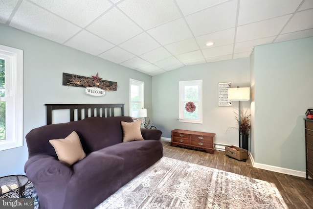 75 Railroad Ave, York Haven, PA 17370 - living area with a paneled ceiling, wood finished floors, and recessed lighting