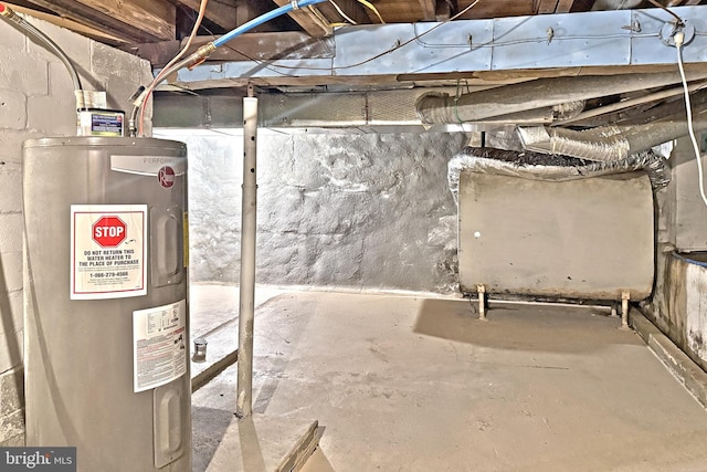 75 Railroad Ave, York Haven, PA 17370 - unfinished basement featuring electric water heater and heating fuel