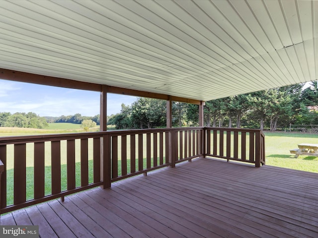8175 Stone Bridge Rd, Greencastle, PA 17225 - wooden deck featuring a lawn and view of scattered trees