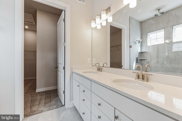 15429 Solomon Way, Lewes, DE 19958 - full bath with double vanity, a stall shower, and a walk in closet