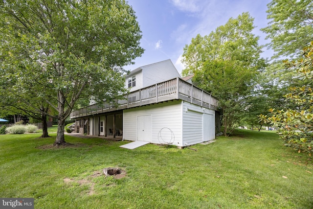 1021 Mulberry St, Chester Springs, PA 19425 - view of grassy yard featuring a wooden deck