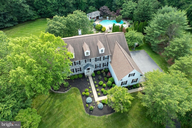 1021 Mulberry St, Chester Springs, PA 19425 - view from above of property featuring a pool