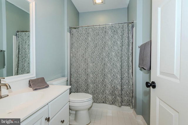 712 Arch Hall Ln, Alexandria, VA 22314 - bathroom featuring vanity, tile patterned floors, and a shower with shower curtain