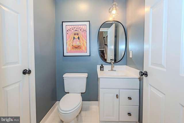 712 Arch Hall Ln, Alexandria, VA 22314 - half bathroom with vanity and tile patterned floors