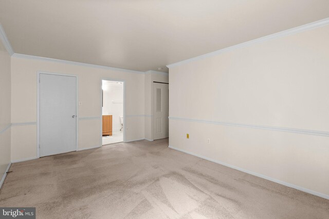435 Christopher Ave Unit 23, Gaithersburg, MD 20879 - unfurnished bedroom with ornamental molding, carpet floors, and connected bathroom