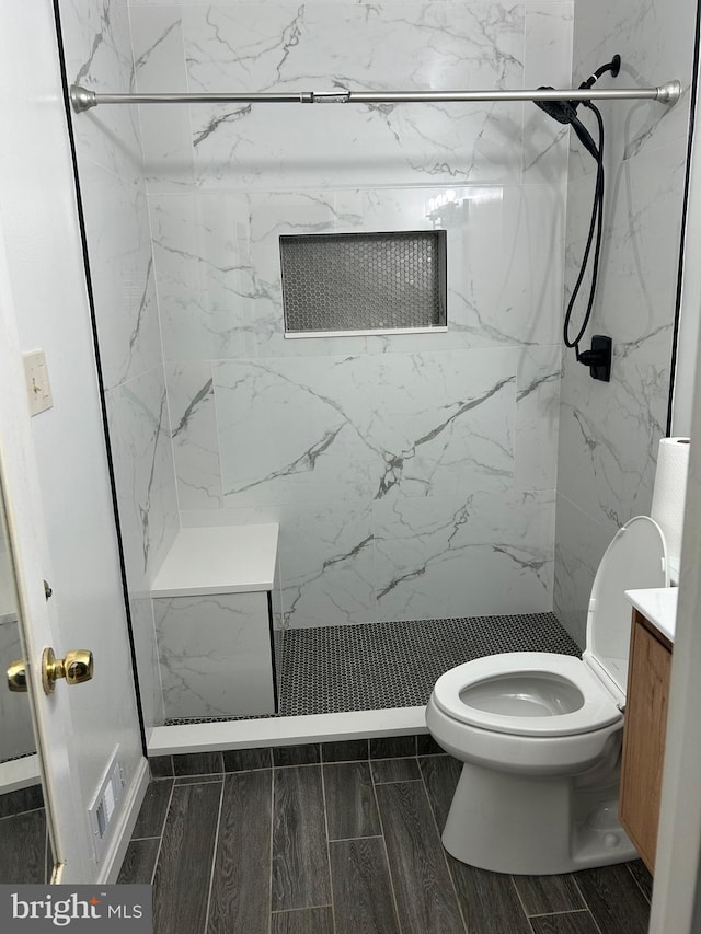 123 Big Chimney Br Unit 9-4, Upper Marlboro, MD 20774 - full bath featuring vanity, wood finish floors, and a marble finish shower