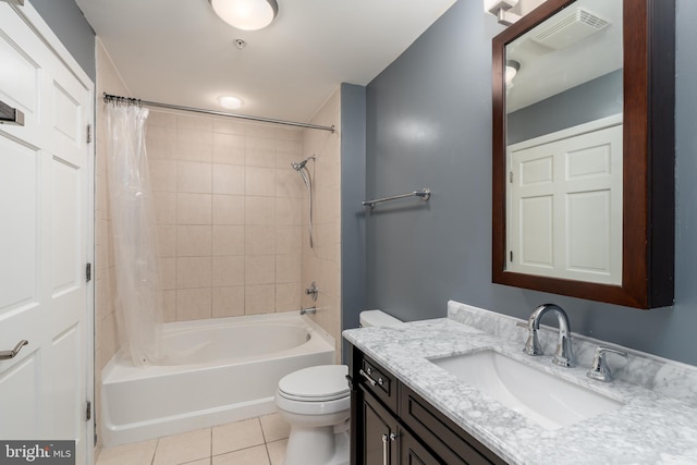 910 M St NW Unit 708, Washington, DC 20001 - bathroom with vanity, tile patterned floors, and shower / bathtub combination with curtain