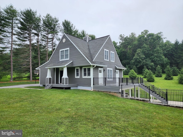 2508 Flagg Meadow Ct, Finksburg, MD 21048 - view of front of property with a chimney, a front yard, and roof with shingles