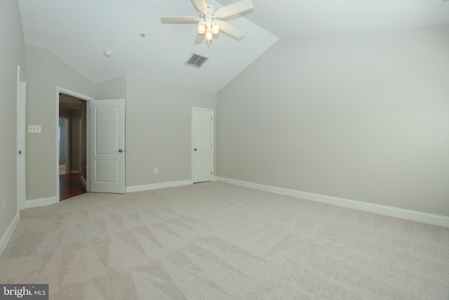 2066 Capstone Cir, Herndon, VA 20170 - additional living space with vaulted ceiling, light carpet, and ceiling fan
