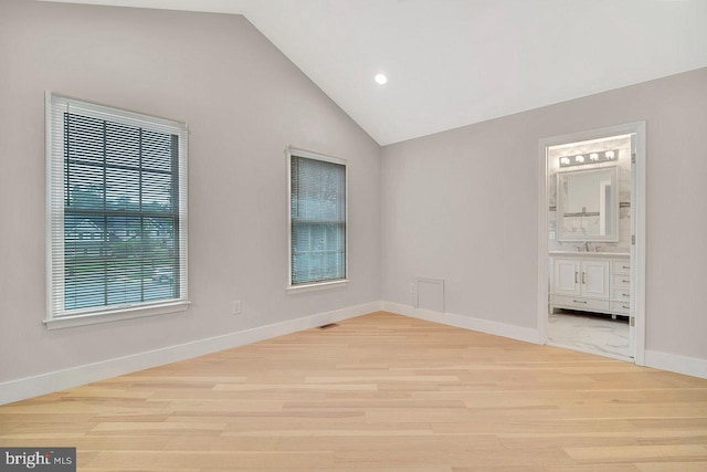 166 Neil Ct, Princeton, NJ 08540 - unfurnished room featuring lofted ceiling, wood finished floors, and recessed lighting