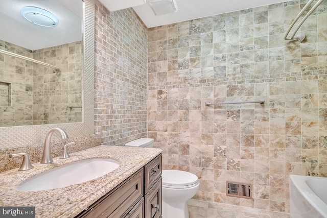 166 Neil Ct, Princeton, NJ 08540 - full bathroom featuring tile walls, a bath, vanity, and a shower