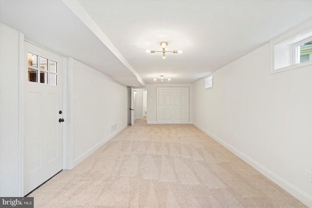 3402 Stevenswood Ct, Baltimore, MD 21244 - below grade area with light carpet and baseboards