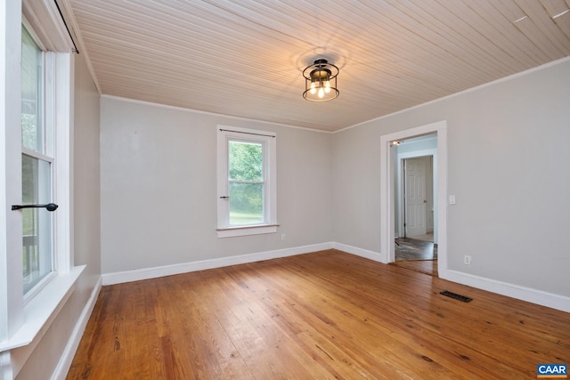 343 Burnt Tree Way, Orange, VA 22960 - unfurnished room with ornamental molding, hardwood / wood-style floors, and wood ceiling