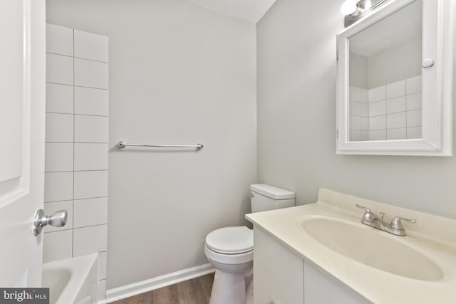 8995 Patterson Pl, Manassas, VA 20110 - full bathroom featuring vanity, wood finished floors, and bathing tub / shower combination