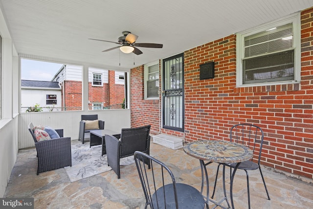 8328 Merrymount Dr, Baltimore, MD 21244 - view of patio with a ceiling fan and an outdoor hangout area