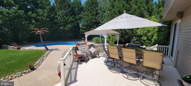 22 Millway Rd, Lumberton, NJ 08048 - swimming pool featuring a wooden deck, a yard, and a gazebo