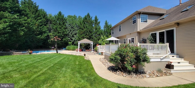 22 Millway Rd, Lumberton, NJ 08048 - view of grassy yard featuring a gazebo, an outdoor pool, and a wooden deck