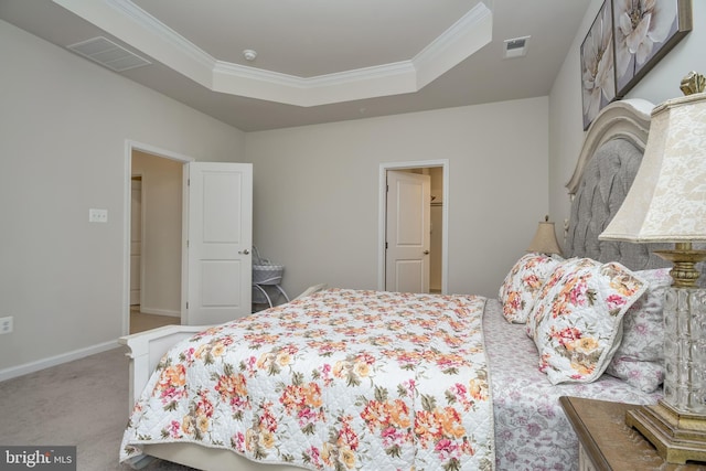6647 Ballenger Run Blvd, Frederick, MD 21703 - bedroom featuring crown molding, carpet flooring, and a tray ceiling