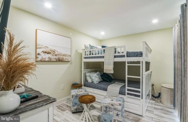 405 Ocean Ave Unit 110, Wildwood, NJ 08260 - bedroom with light wood-style floors and recessed lighting