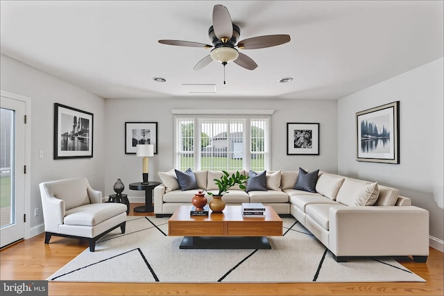 5379 Payne Dr, King George, VA 22485 - living area with light wood-type flooring and ceiling fan