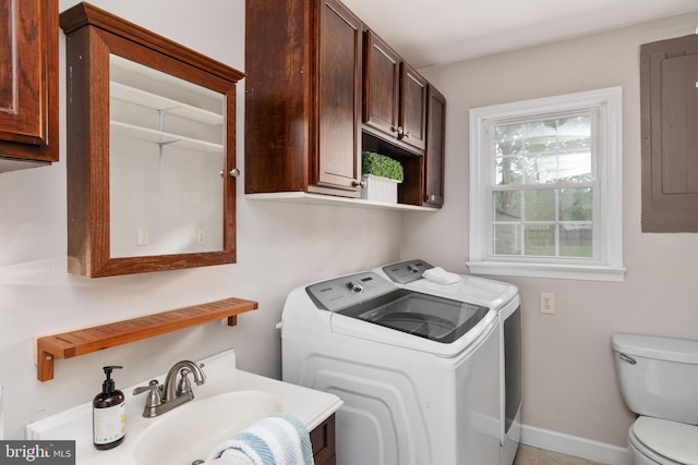 5379 Payne Dr, King George, VA 22485 - laundry room featuring separate washer and dryer and electric panel
