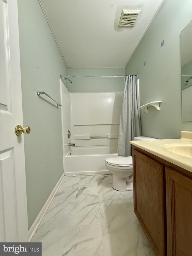 518 Leo Ct, Smyrna, DE 19977 - full bathroom featuring marble look tiles, shower / tub combo, and vanity
