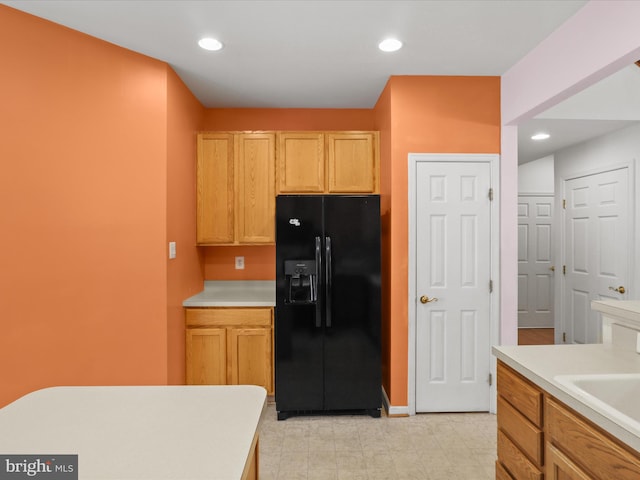 2135 Vittoria Ct Unit 33, Bowie, MD 20721 - kitchen featuring black fridge, light countertops, and recessed lighting