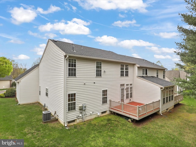 2135 Vittoria Ct Unit 33, Bowie, MD 20721 - back of house featuring a deck and a lawn