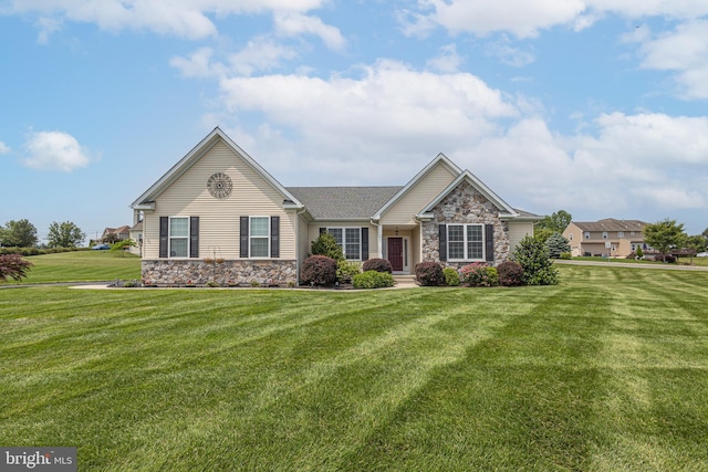 1 Chase Cir, Barto, PA 19504 - ranch-style house with stone siding and a front lawn