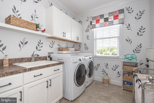 1 Chase Cir, Barto, PA 19504 - laundry room with cabinet space, washer and dryer, and crown molding