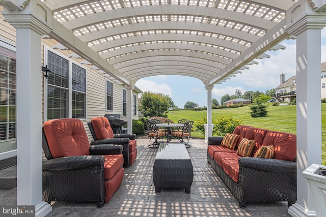 1 Chase Cir, Barto, PA 19504 - view of patio with an outdoor living space, a pergola, and outdoor dining space