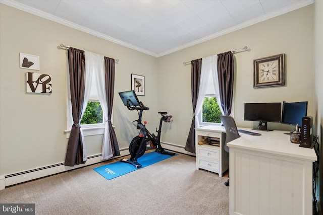 2465 Edgecomb Ave, Glenside, PA 19038 - office area with light colored carpet and crown molding