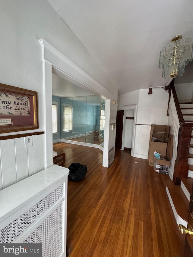 2004 N Jefferson St, Wilmington, DE 19802 - unfurnished living room featuring hardwood / wood-style floors and stairway