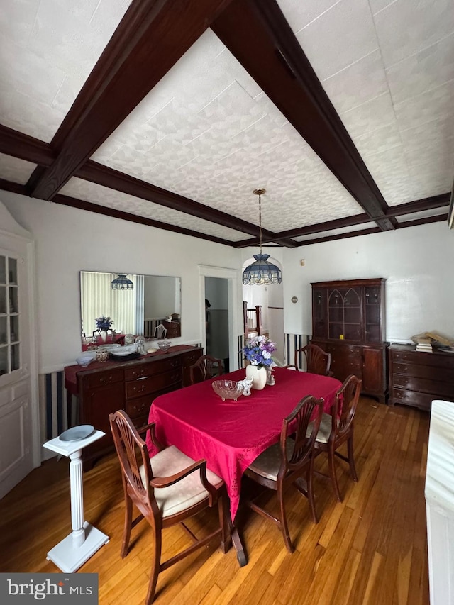 2004 N Jefferson St, Wilmington, DE 19802 - dining space featuring hardwood / wood-style floors and beam ceiling