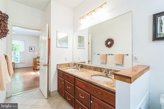 580 Buchanon Rd, Honey Brook, PA 19344 - full bath with double vanity and tile patterned floors