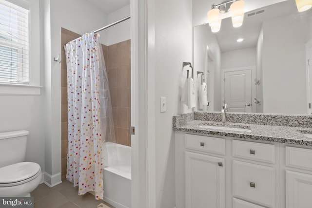 17723 Madaket Way, Lewes, DE 19958 - bathroom featuring vanity, shower / bathtub combination with curtain, and tile patterned flooring