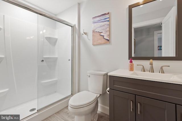 17723 Madaket Way, Lewes, DE 19958 - full bath featuring vanity, a stall shower, and wood finished floors