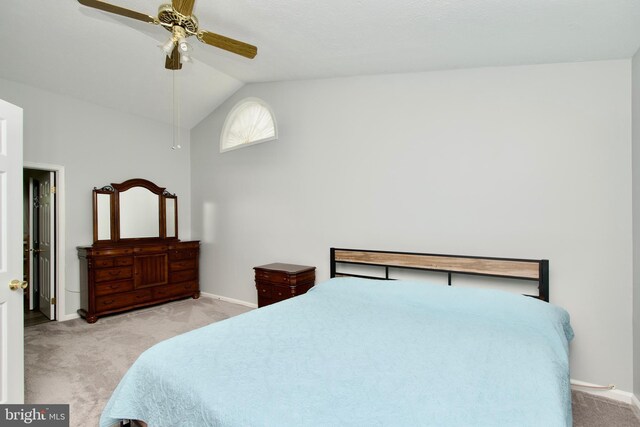 8225 Triple Crown Rd, Bowie, MD 20715 - carpeted bedroom featuring lofted ceiling and a ceiling fan