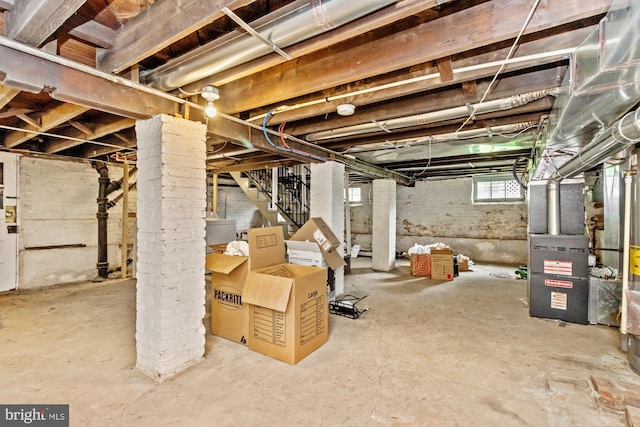 5100 Eugene Ave, Baltimore, MD 21206 - below grade area with stairs and heating unit