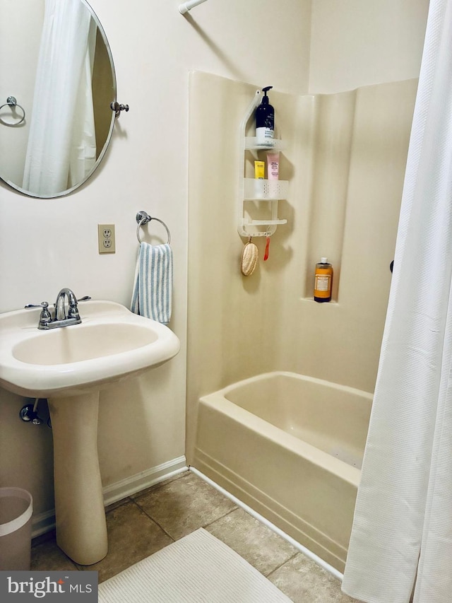 817 Maple Ave, Waynesboro, VA 22980 - bathroom with tile patterned flooring and shower / bathtub combination with curtain